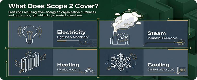 What Does Scope 2 Cover? Electricity, steam, heating, and cooling — emissions from purchased energy generated elsewhere