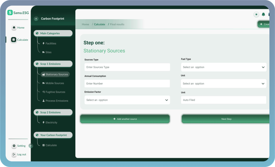 Carbon Footprint, Measured with Precision - Dashboard